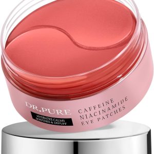 Dr. Pure Under Eye Patches for Puffiness: Caffeine Eye Mask Soothe Fine Lines Wrinkles with Niacinamide Hyaluronic Acid - Reduce Dark Circles Eye Gel Pad (30 Pairs)