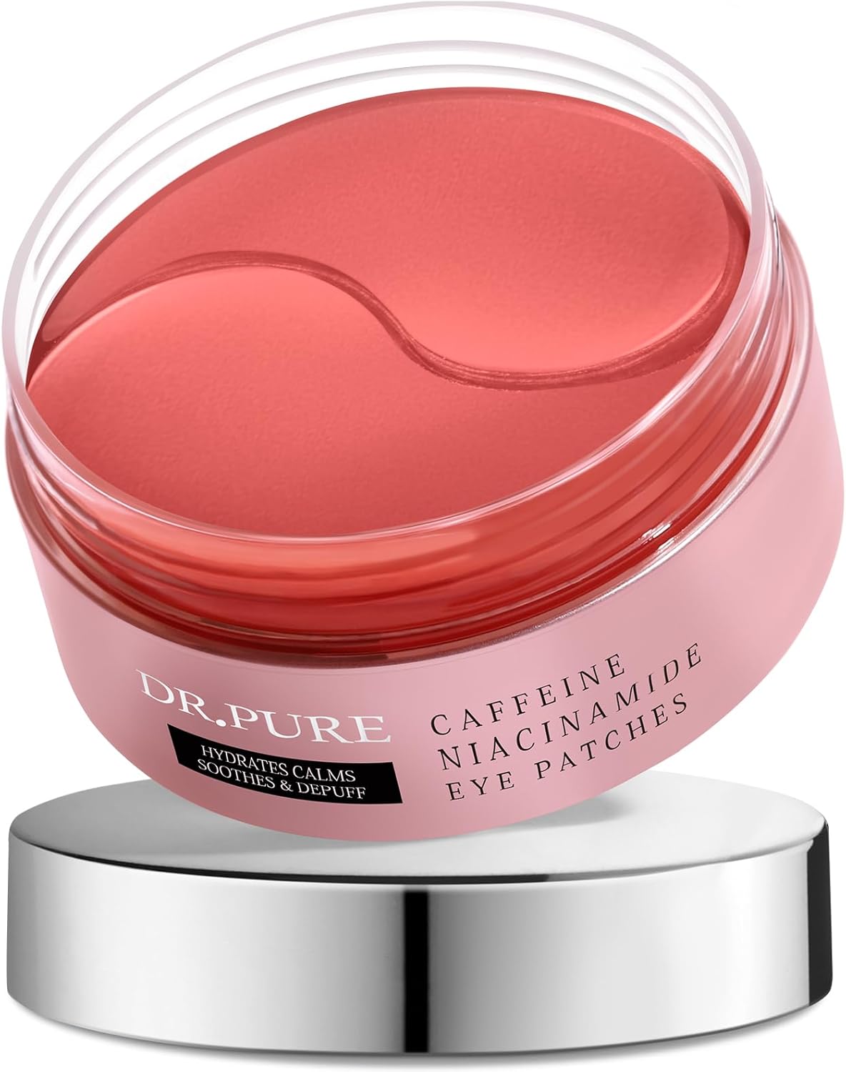 Dr. Pure Under Eye Patches for Puffiness: Caffeine Eye Mask Soothe Fine Lines Wrinkles with Niacinamide Hyaluronic Acid - Reduce Dark Circles Eye Gel Pad (30 Pairs)