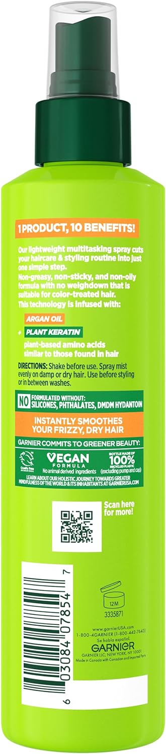 Garnier Fructis Sleek & Shine 10-in-1 for Frizzy, Dry Hair, Plant Keratin, 8.1 Fl Oz, 1 Count (Packaging May Vary) - Image 3