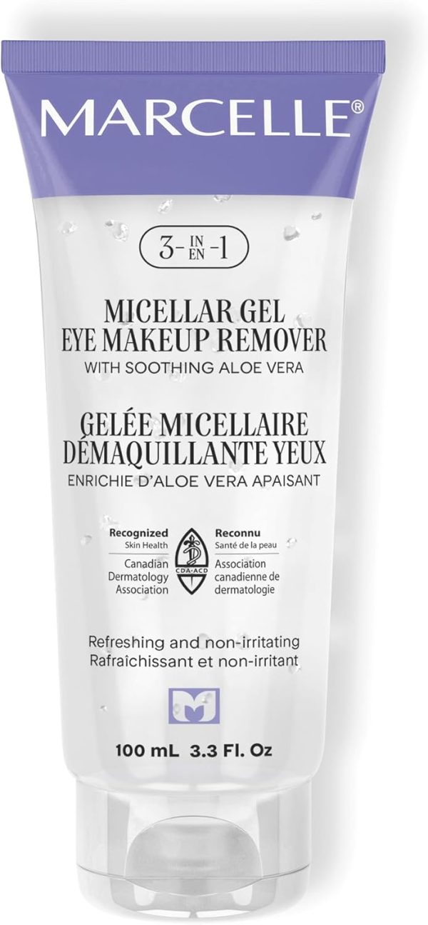 Marcelle 3-in-1 Micellar Gel Eye Makeup Remover, Hypoallergenic and Fragrance-Free, 3.3 fl oz