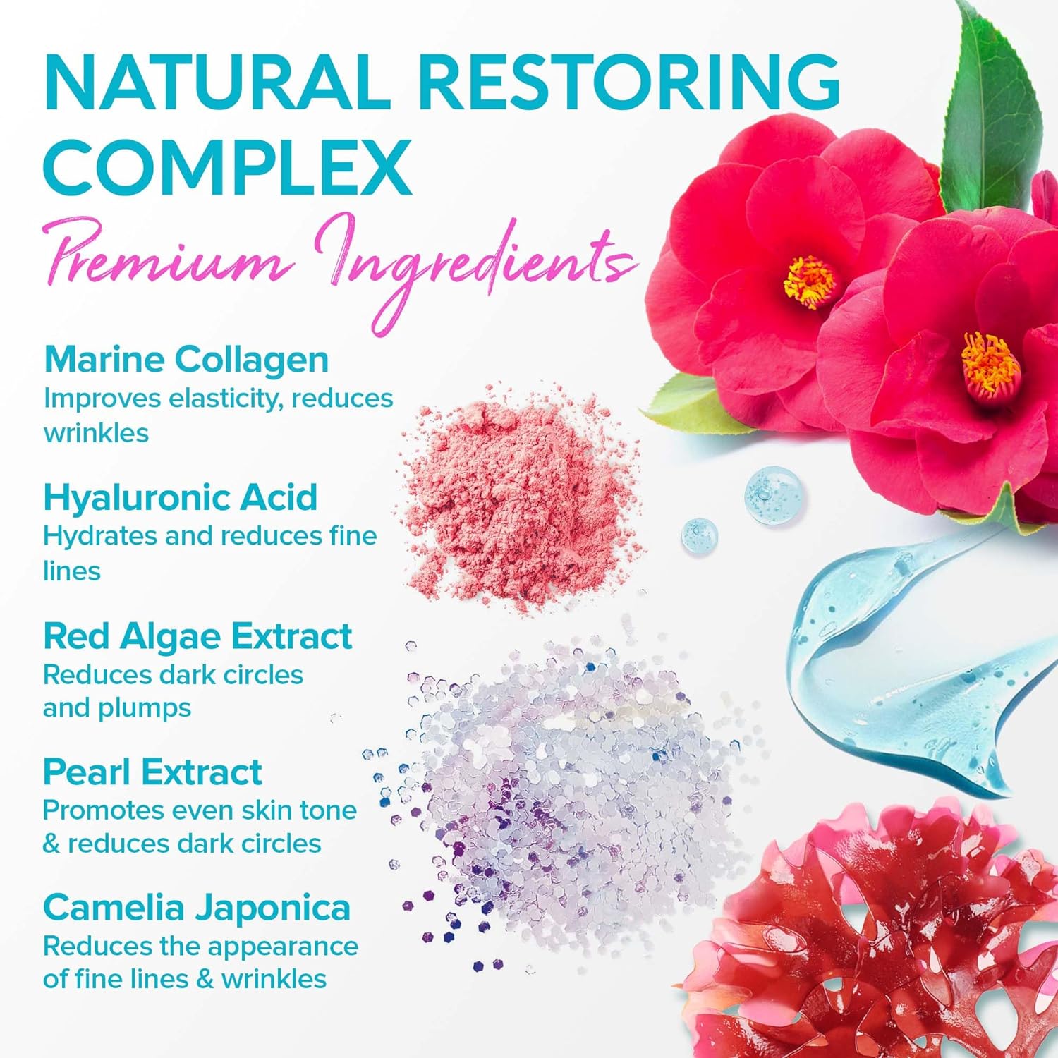 MAREE Eye Gels - Under Eye Gels for Puffy Eyes and Dark Circles with Natural Marine Collagen & Hyaluronic Acid - Anti-Aging Eye Mask for Face to Soothe Puffiness, Eye Bags and Wrinkles - Image 2