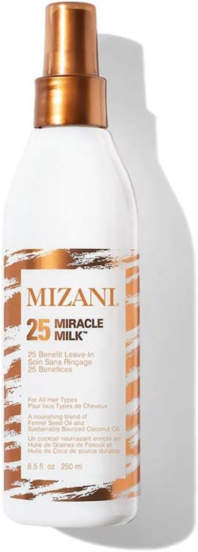 MIZANI 25 Benefit Miracle Milk Leave in Conditioner | Heat Protectant and Detangler Spray | Formulated with Coconut Oil | For Frizzy & Curly Hair