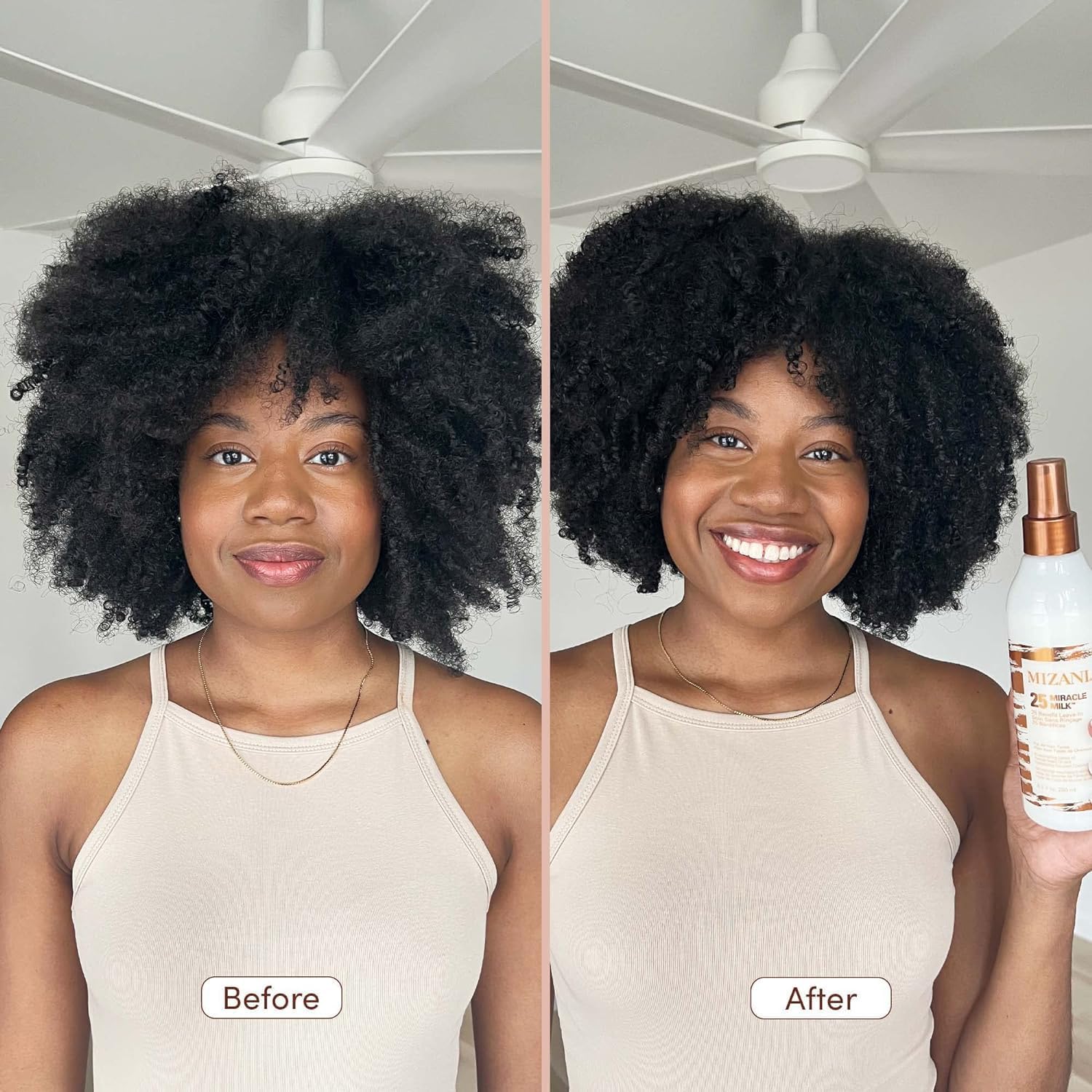 MIZANI 25 Benefit Miracle Milk Leave in Conditioner | Heat Protectant and Detangler Spray | Formulated with Coconut Oil | For Frizzy & Curly Hair - Image 5