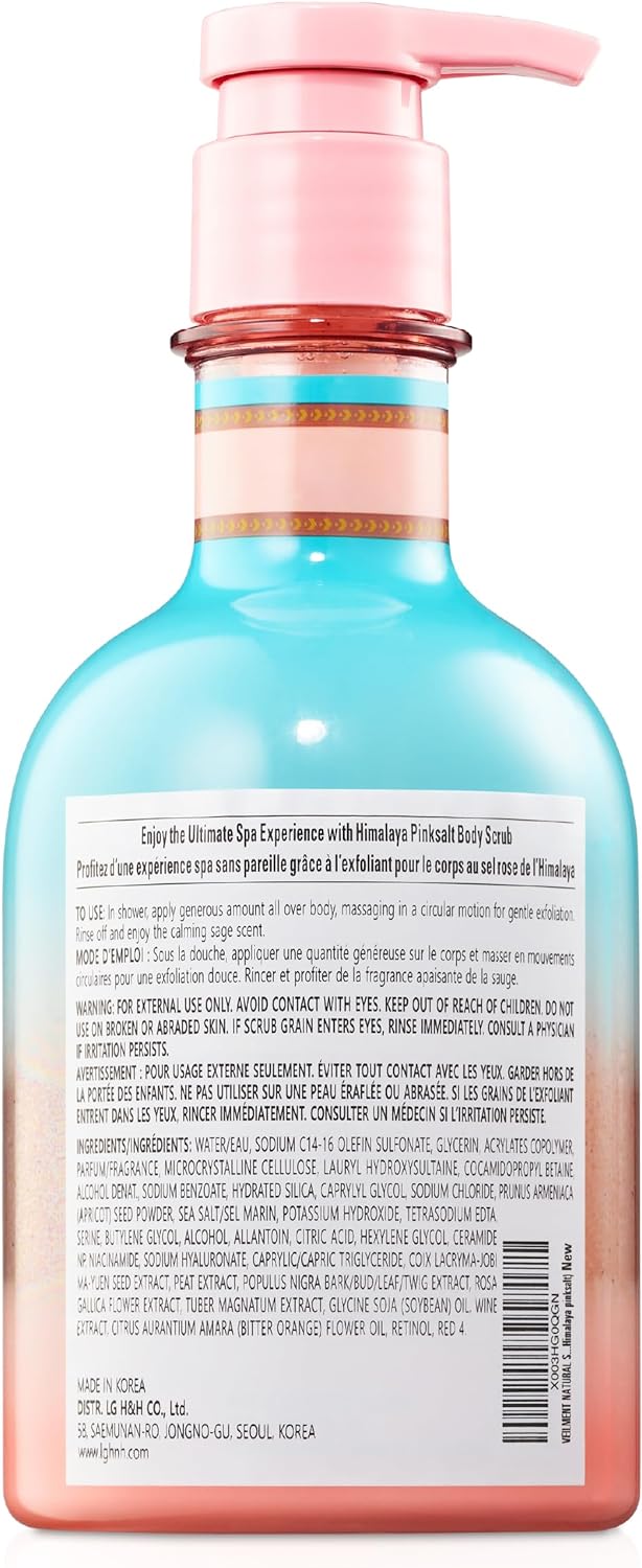 NATURAL HIMALAYA PINK SALT SPA 2-in1 BODY WASH & BODY SCRUB(13.53fl.oz) - Natural Exfoliating Salt Scrub for Deep Cleansing - Exfoliate & Moisturize Skin Polishes - Image 5