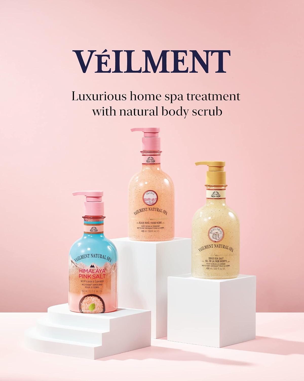 NATURAL HIMALAYA PINK SALT SPA 2-in1 BODY WASH & BODY SCRUB(13.53fl.oz) - Natural Exfoliating Salt Scrub for Deep Cleansing - Exfoliate & Moisturize Skin Polishes - Image 7