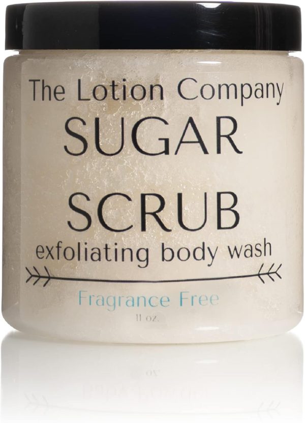 The Lotion Company Sugar Scrub Exfoliating Body Wash, Paraben Free, Cruelty Free, Made in USA, Bath and Shower Exfoliator, Fragrance Free - Unscented
